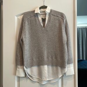 Brochu Walker Grey cashmere looker sweater.  Xs